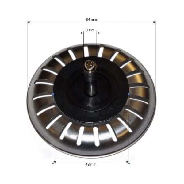 Bunke avloppskorg - FRANKE - 133.0301.532 - Rostfritt stål - Automatiskt - Rund 84mm