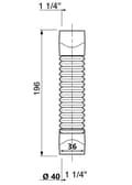 Miniatyrbillede 2 af 2: Fleksibelt rør 5/4"" (EUR) x 5/4"" (UK) længde 196 mm