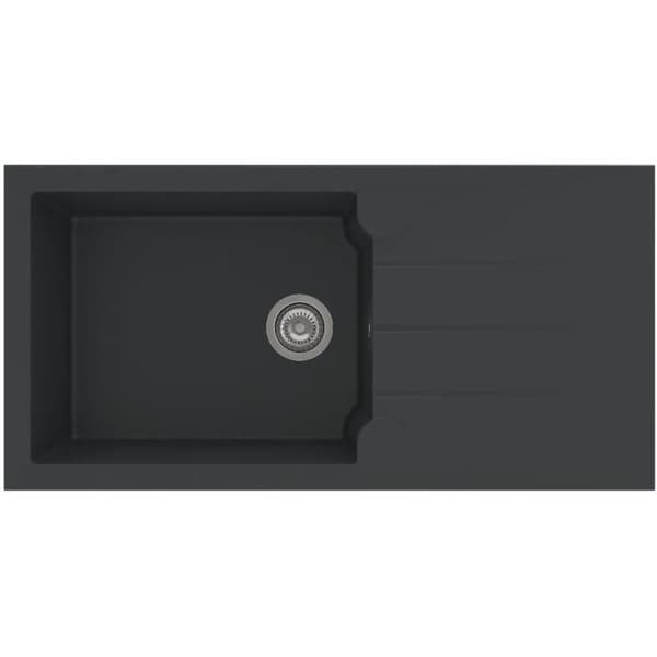 Inbyggd diskho - Resin - Svart med glitter - 1 stor balja - 100 x 50 cm - ALOA - STRADOUR
