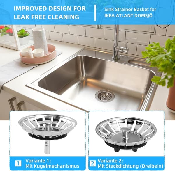 Prop til IKEA Køkken Atlant / Domsjö / Vasksi - Kurveventil