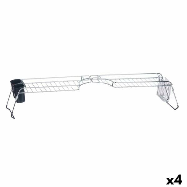 Dreneringsstativ for kjøkkenvask Kinvara W3422A-1 Svart Sølv Metall polypropylen 44 x 11 x 16 cm (4 enheter)