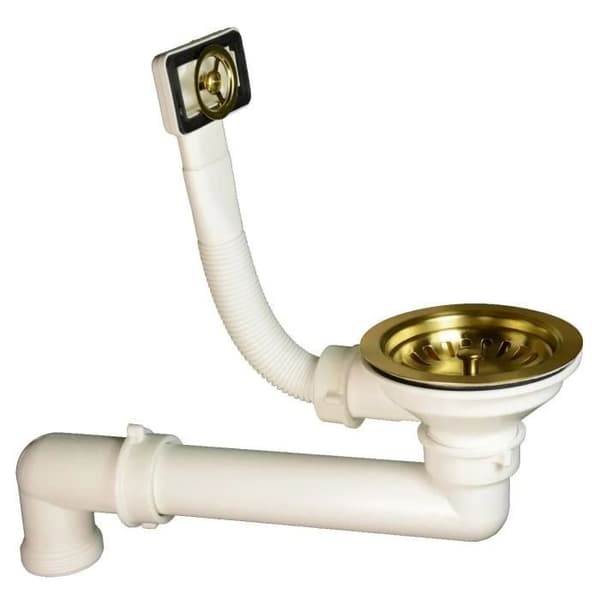 Inbyggd granitdiskho Retro design svart metallisk guld