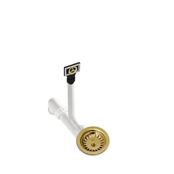 Inbyggd granitdiskho Retro design svart metallisk guld