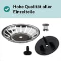 Miniatyrbillede 3 af 5: OBOSOE burventil til IKEA Atlant/Domsjö vask, Ø80 mm, stål og gummi