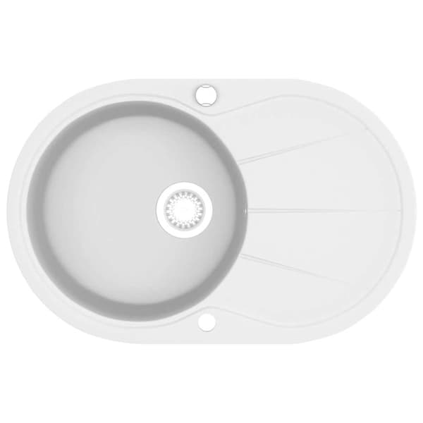 Diskho granit enkel oval vit