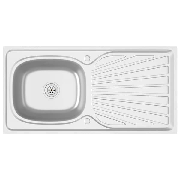 Diskho med avrinningsyta silver 1000x500x155 mm rostfritt stål