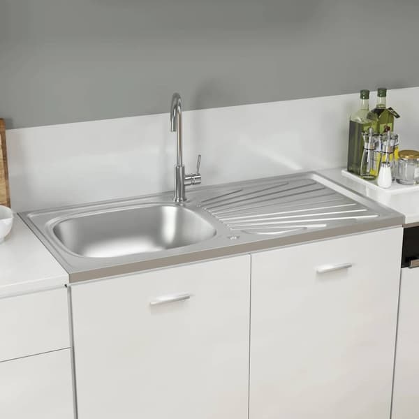 Diskho med avrinningsyta silver 1000x500x155 mm rostfritt stål