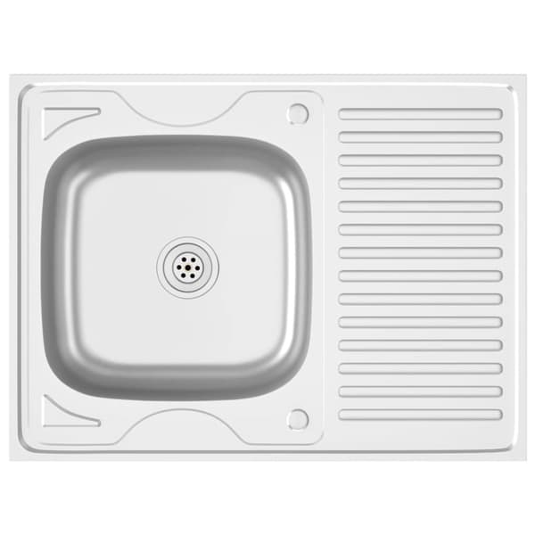 Diskho med avrinningsyta silver 800x600x155 mm rostfritt stål