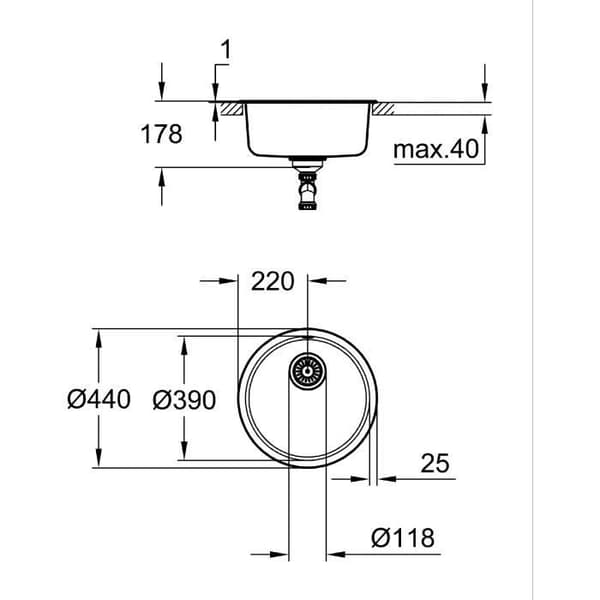 Køkkenvask - Rustfrit stål - Topmonteret - GROHE K200 - 31720SD0