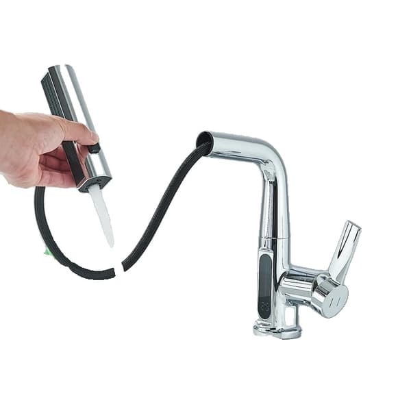Køkkenarmatur, Vandfaldsdesign, Digitalt Display, krom