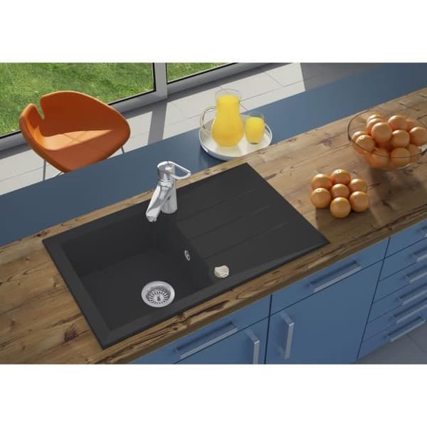 Diskbänk - BMC-harts - Svart - Inbyggd - STRADOUR - Alineo 1C - 81 x 50 cm