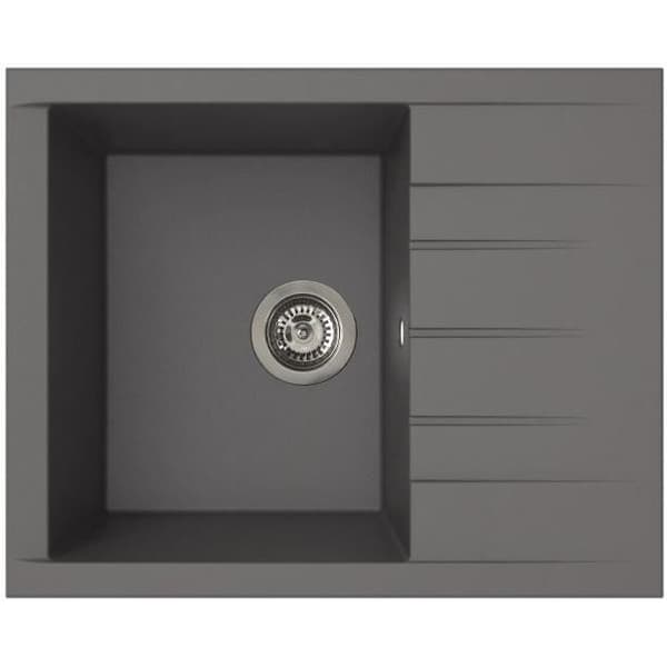Diskbänk - SMC-harts - Betonggrå - Inbyggd - STRADOUR - Kub 1C XS - 62 x 50 cm