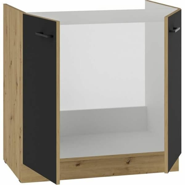 Sink enhed skab Sort noir Mat bagpå 80 cm