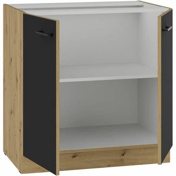 Kjøkkenmøbler Svart noir Matt tilbake 80 cm