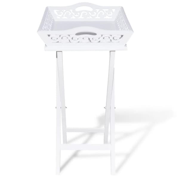 vidaXL sidebord med bakke hvid