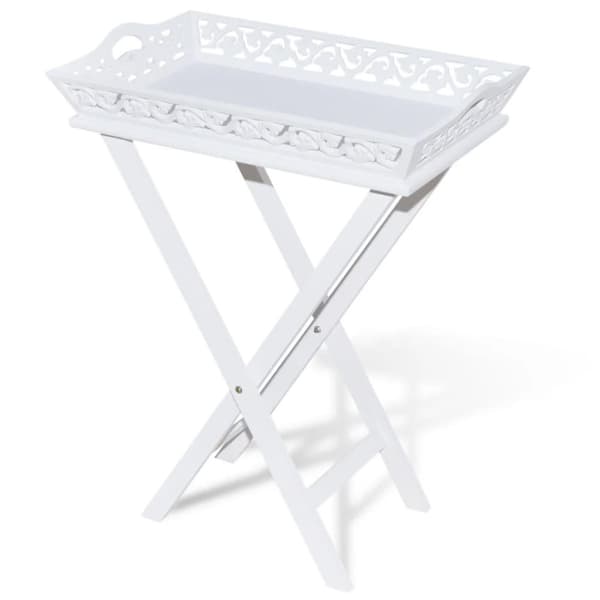 vidaXL sidebord med bakke hvid