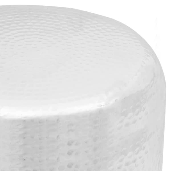 vidaXL taburet/sidebord hamret aluminium sølvfarvet
