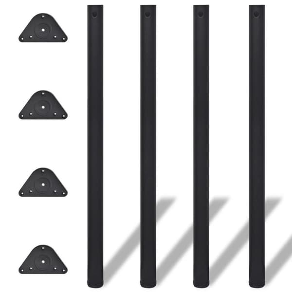 vidaXL 4 Height justerbare Bordben Sort 1100 mm