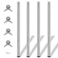 Miniatyrbilde 1 av 4: vidaXL 4 Height justerbare Bordben Krom 1100 mm