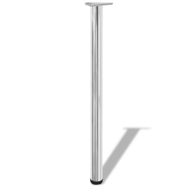 vidaXL 4 Höjdjusterbara bordsben i krom 870 mm