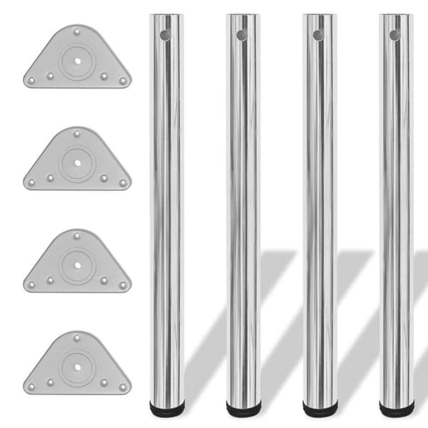 vidaXL 4 Höjdjusterbara bordsben i krom 710 mm