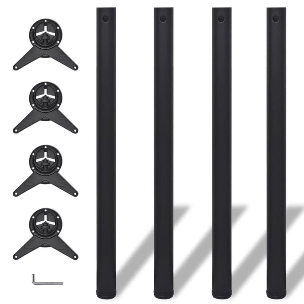 vidaXL 242140 4 Height Adjustable Table Legs Black 870 mm
