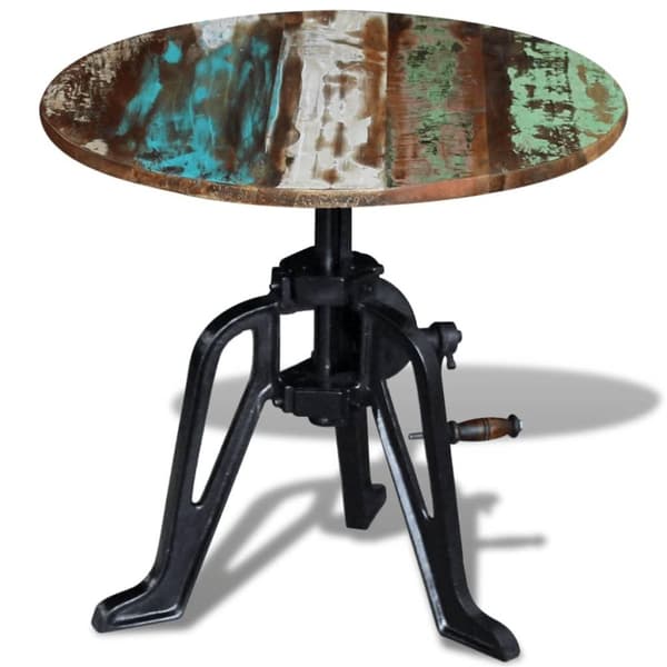 vidaXL sidebord 60x(42-63) cm massivt genbrugstræ støbejern
