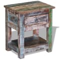 Miniatyrbilde 5 av 9: vidaXL Sidebord med 1 skuff gjenvunnet heltre 43x33x51 cm