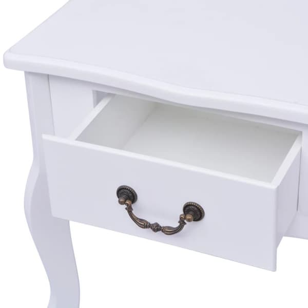 vidaXL Nattduksbord MDF vit