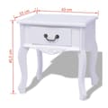Miniatyrbild 4 av 4: vidaXL Nattduksbord MDF vit