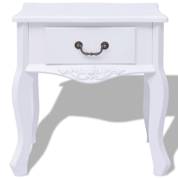 vidaXL Nattduksbord MDF vit