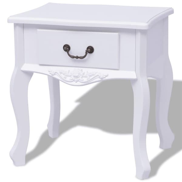 vidaXL Nattduksbord MDF vit