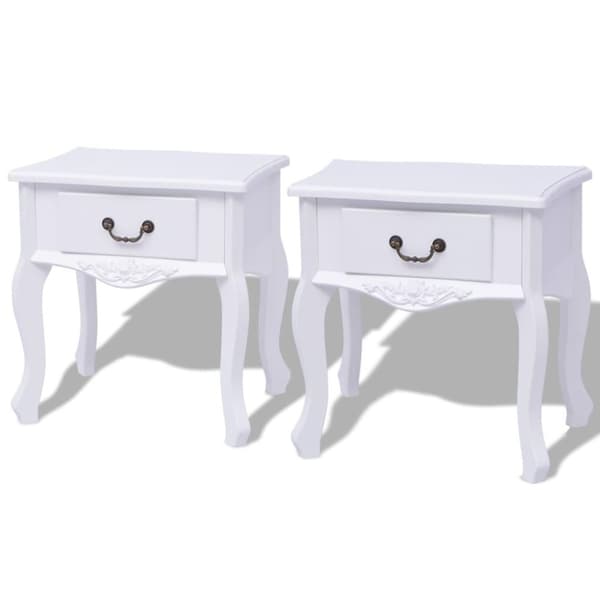 vidaXL Sängbord 2 st MDF vit