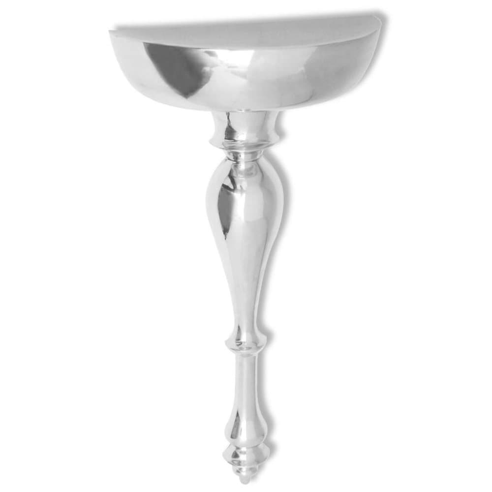 vidaXL Väggmonterad hylla/konsolbord aluminium silver 35x17x81 cm