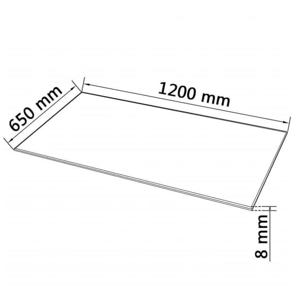 vidaXL Pöytälevy Karkaistu Lasi Suorakaide 1200x650 mm
