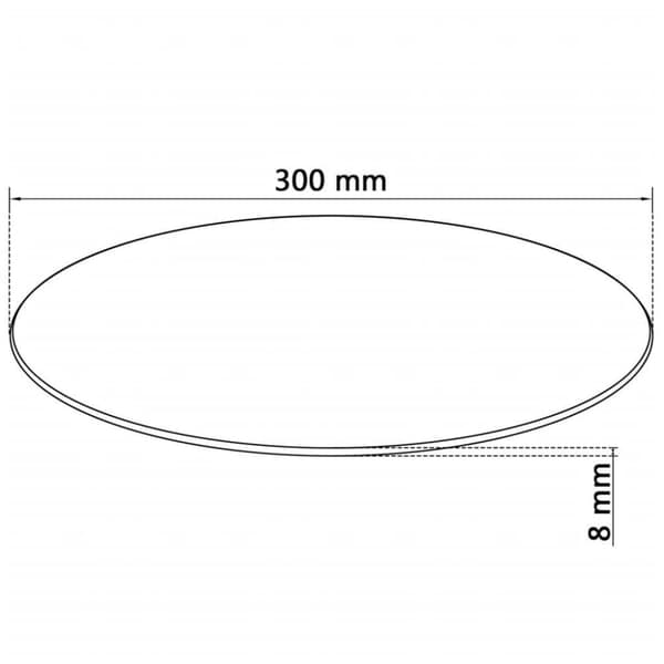 vidaXL Bordsskiva härdat glas rund 300 mm