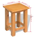 Miniatyrbillede 5 af 5: vidaXL endebord 27x24x37 cm massivt egetræ