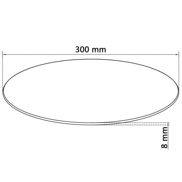 vidaXL Bordsskiva i härdat glas 300 mm rund