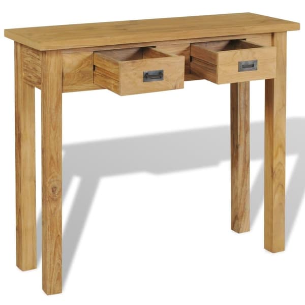 vidaXL Konsolbord i massiv teak 90x30x80 cm