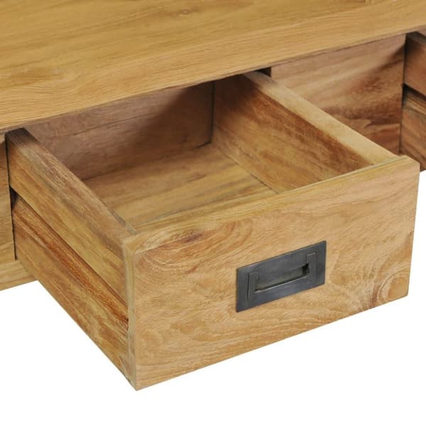 vidaXL konsolbord 90x30x80 cm massivt teaktræ