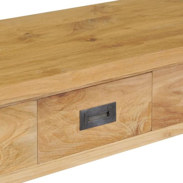 vidaXL konsolbord 90x30x80 cm massivt teaktræ