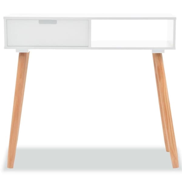vidaXL Sivupöytä Täysi mänty 80x30x72 cm Valkoinen