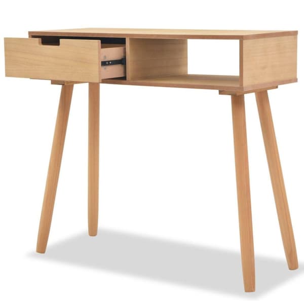 vidaXL konsolbord massivt fyrretræ 80 x 30 x 72 cm brun