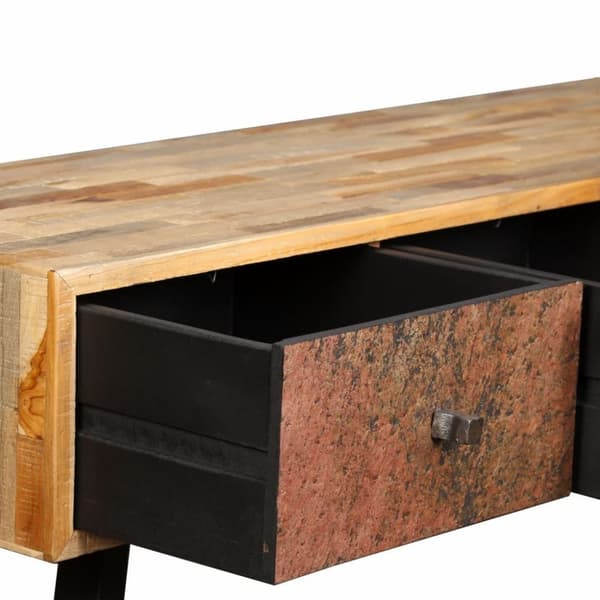 vidaXL aflastningsbord massivt genbrugsteak 120 x 30 x 76 cm