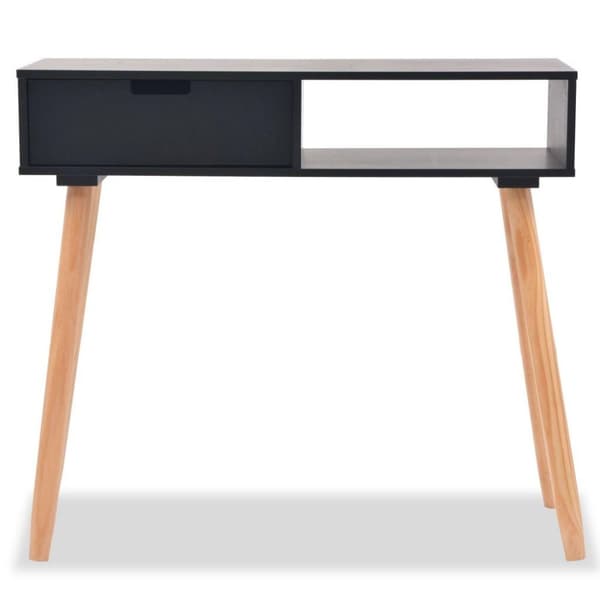 vidaXL Konsolbord massiv furu 80x30x72 cm svart