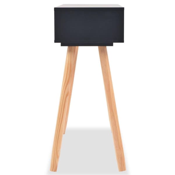 vidaXL Konsolbord massiv furu 80x30x72 cm svart