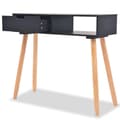 Miniatyrbild 2 av 6: vidaXL Konsolbord massiv furu 80x30x72 cm svart