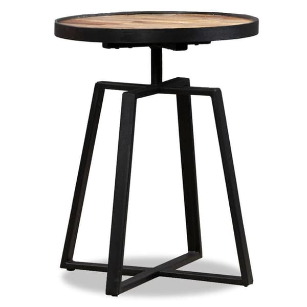 vidaXL Sidebord rund heltre gjennvunnet teak