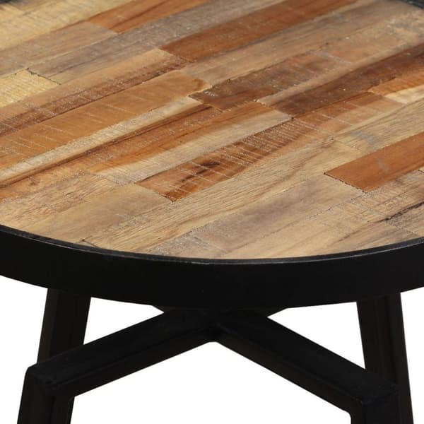vidaXL Sidebord rund heltre gjennvunnet teak