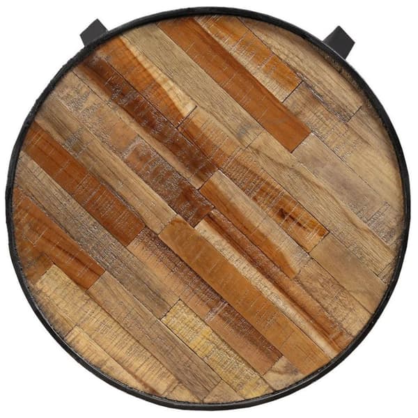 vidaXL Sidebord rund heltre gjennvunnet teak